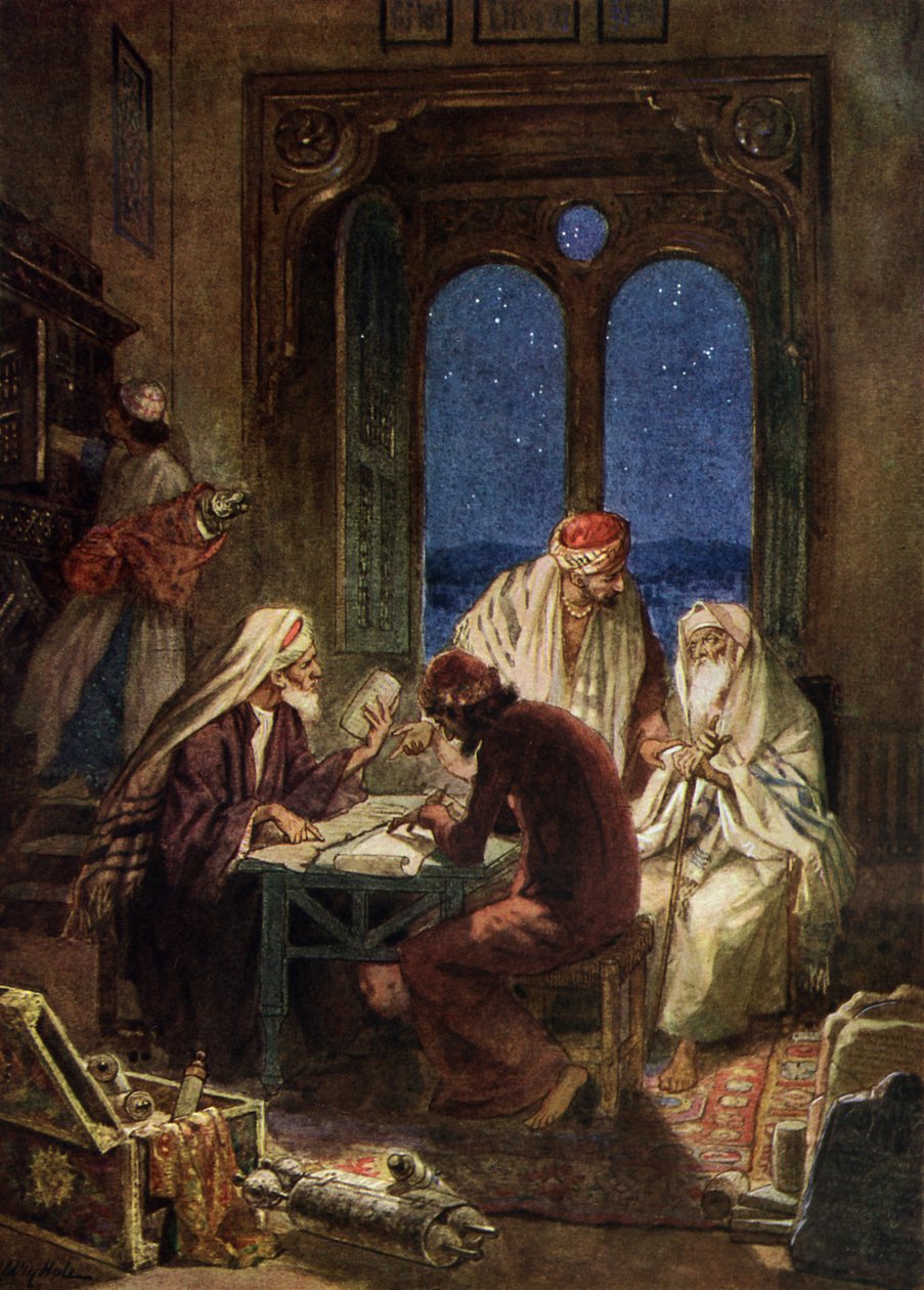 Lærde jøder skriver bibelruller - Bibelen af William Brassey Hole
