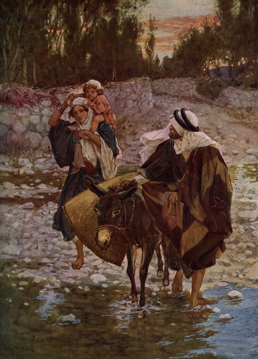 Maria, Josef og Jesus rejser til Egypten - Bibelen af William Brassey Hole