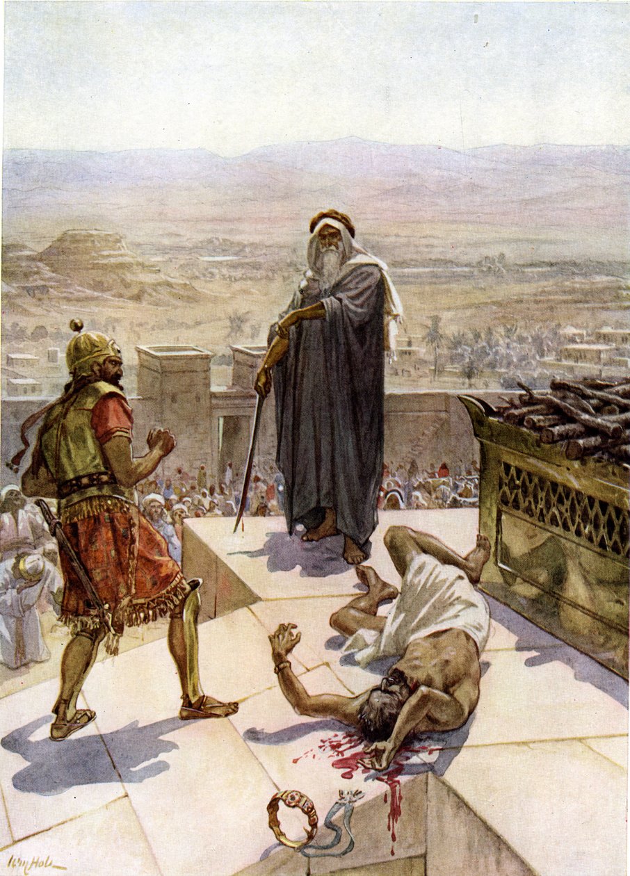 Samuel dræber Agag ved Gilgal - Bibelen af William Brassey Hole