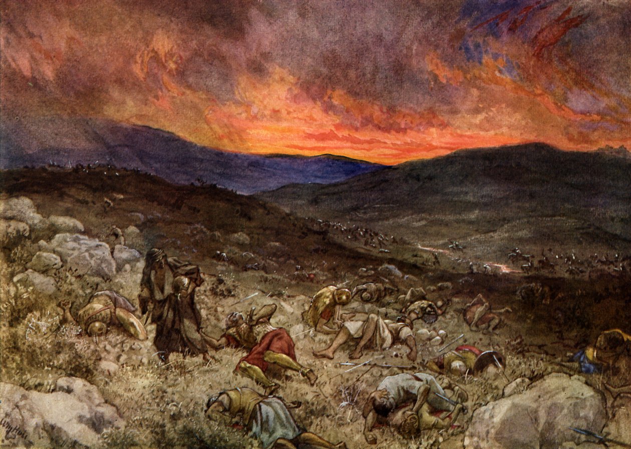 Sauls død på Gilboa - Bibelen af William Brassey Hole