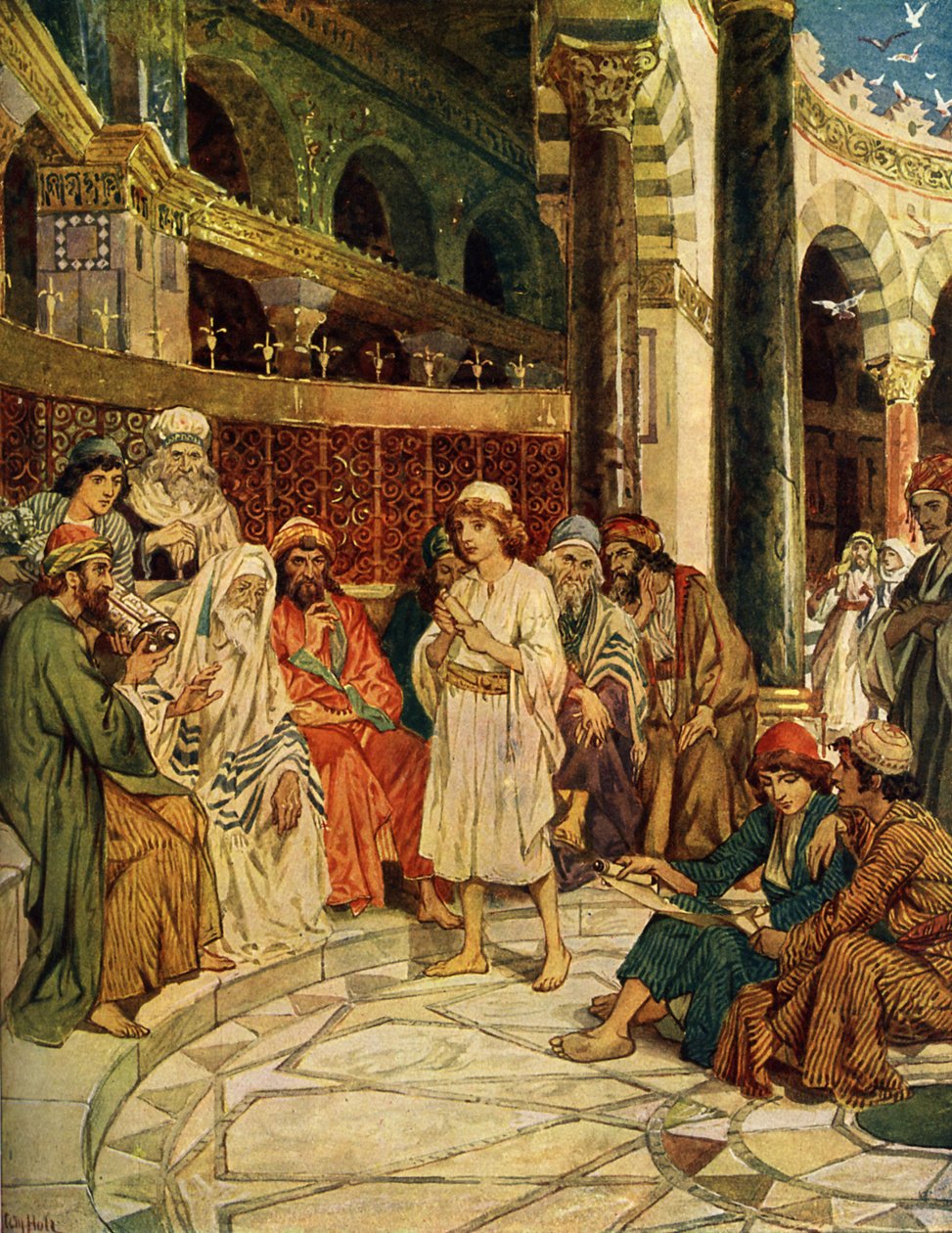 Drengen Jesus ved templet - Bibelen af William Brassey Hole