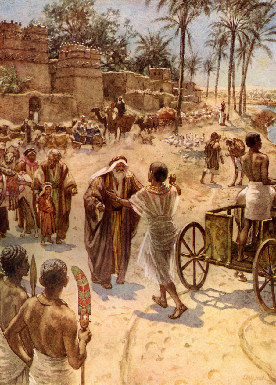 Mødet mellem Jakob og Josef i Egypten - Bibelen af William Brassey Hole