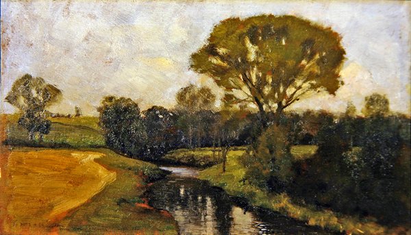 En stille strøm (olie om bord) af William Bright Morris