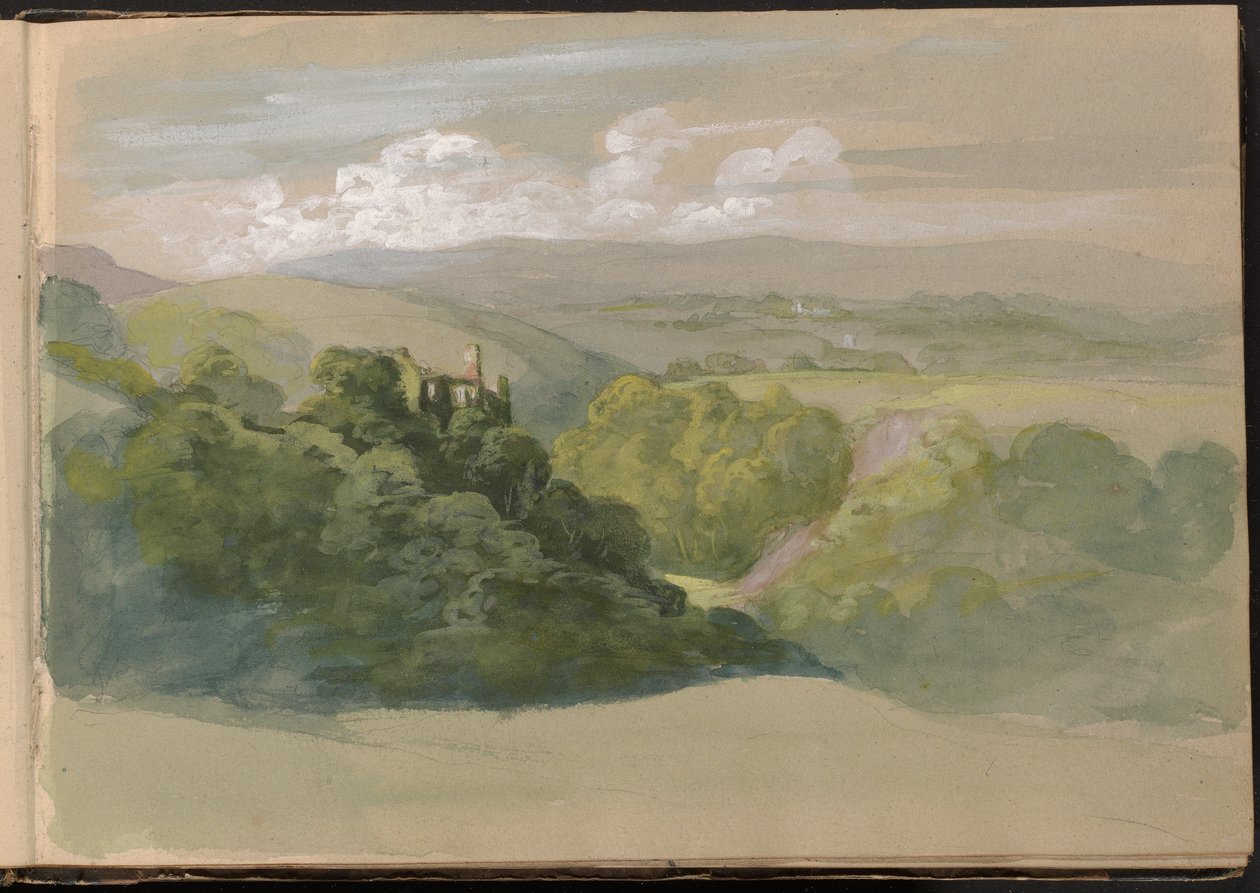 Udsigt over Berry Pomeroy Castle af William Brockedon