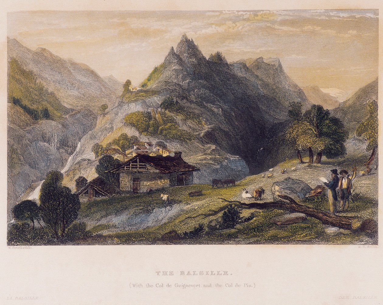 Udsigt over balsille (basille) med Col de Guignevert og Col de Pis af William Brockedon