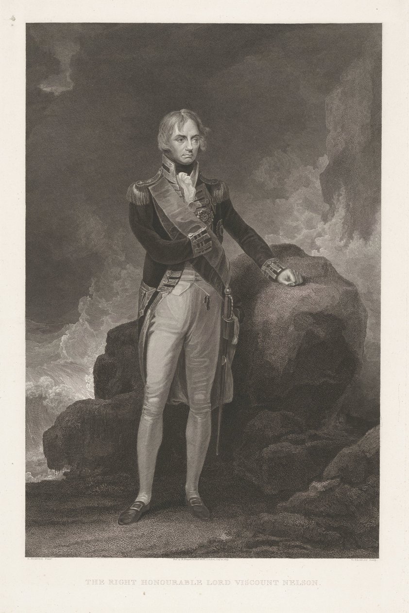 Portret af Horatio Nelson The Right Honorable Lord Viscount Nelson (titel på objekt) af William Bromley (I)