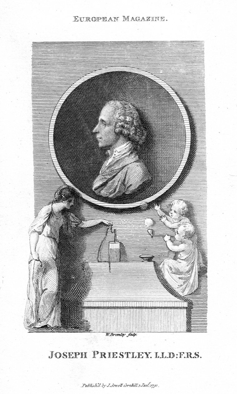 Joseph Priestley, engelsk kemiker og presbyteriansk minister, 1791 af William Bromley