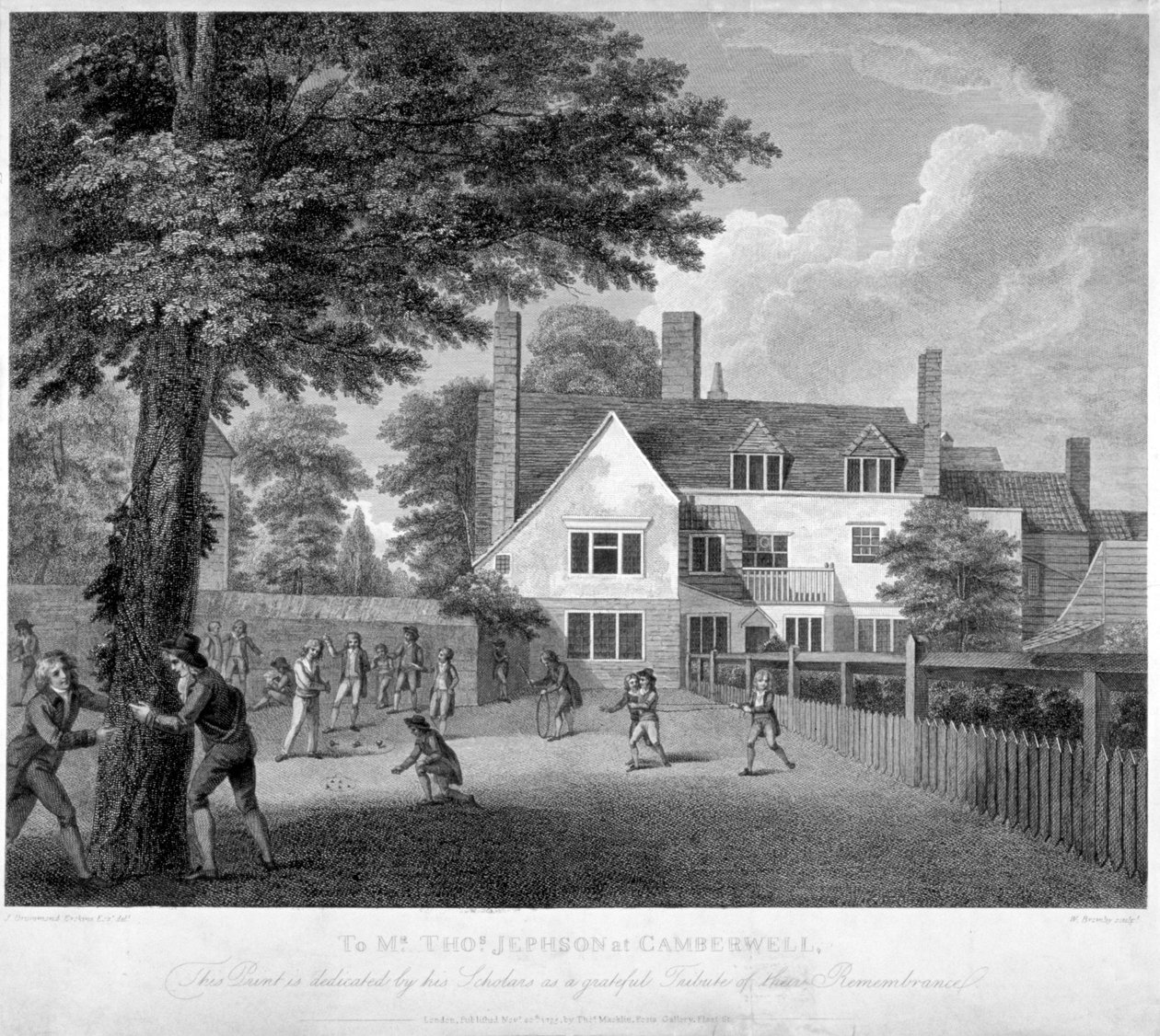 The Camberwell Free Grammar School, Camberwell, London, 1795. af William Bromley