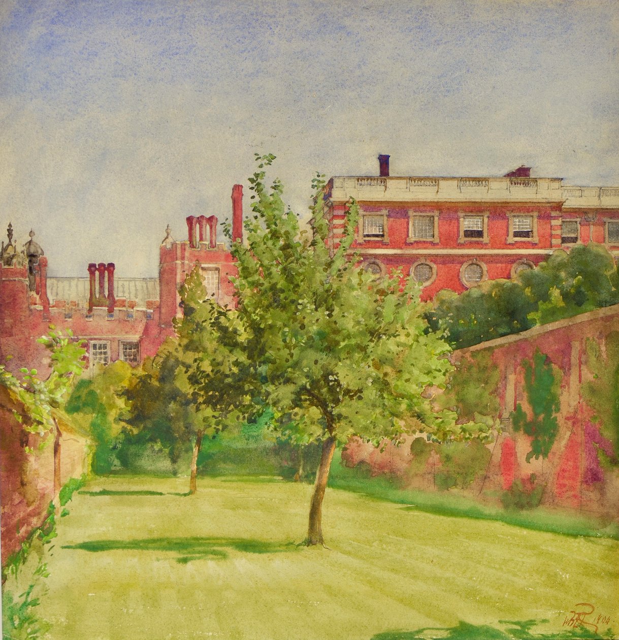 Hampton Court fra den private have af William Bruce Ellis Ranken