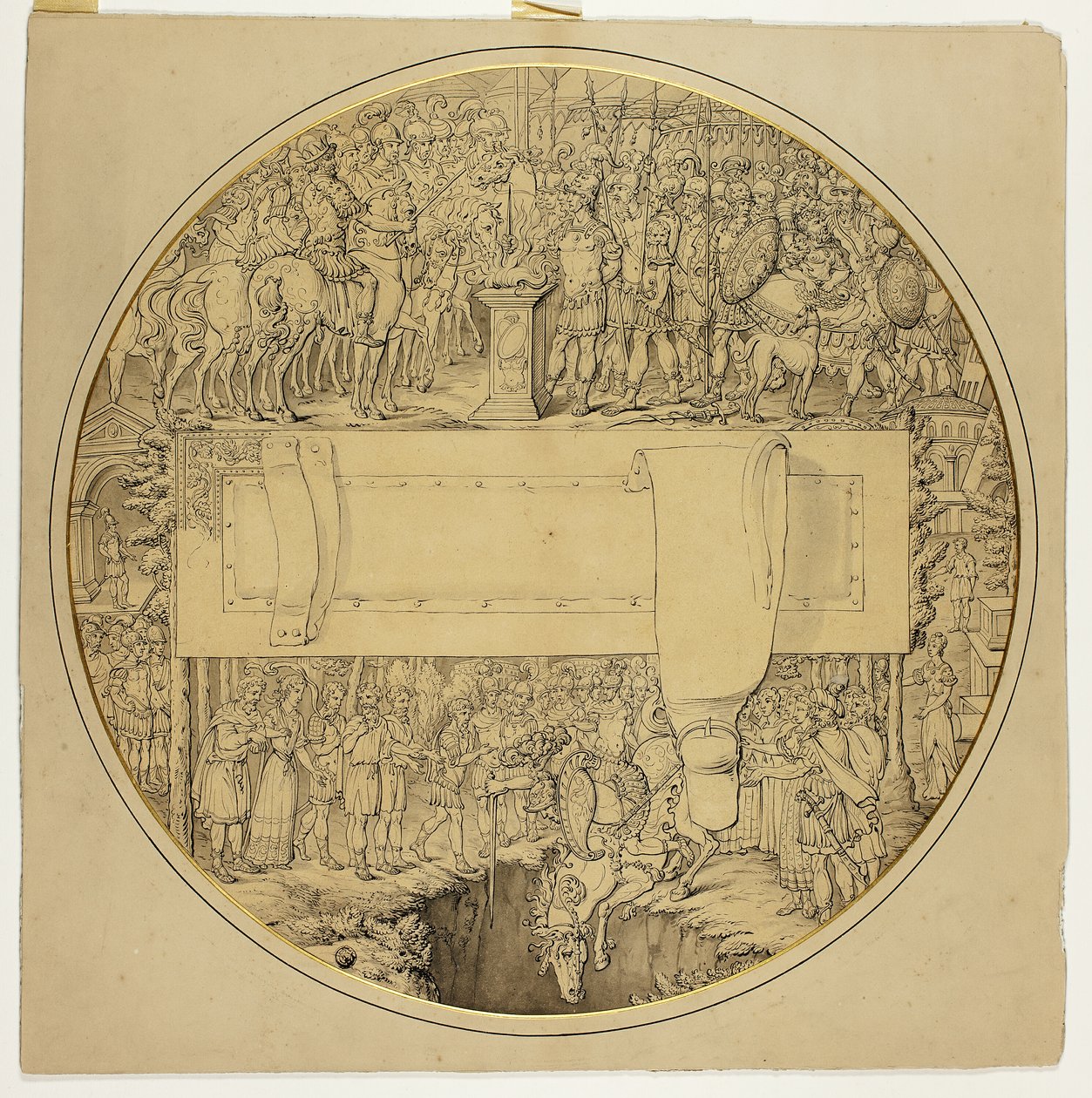 Ceremonielt skjold med romersk kampscene af William Burgess