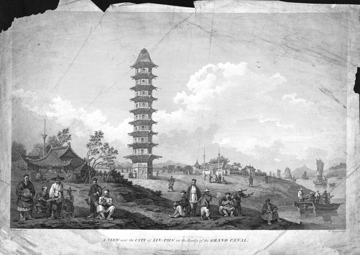En udsigt nær byen Lin-Tsin på bredden af Canal Grande., 1796 af William Byrne