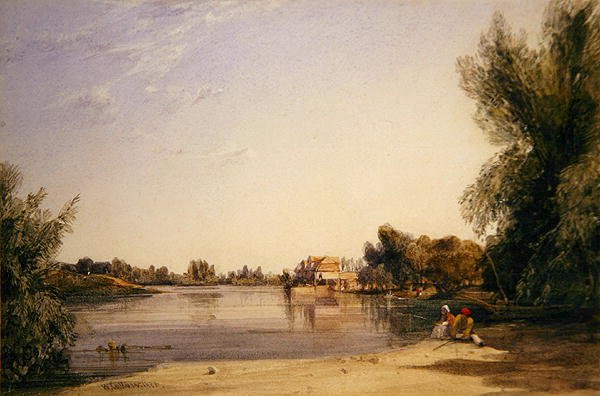 En Mølle ved Seinen af William Callow