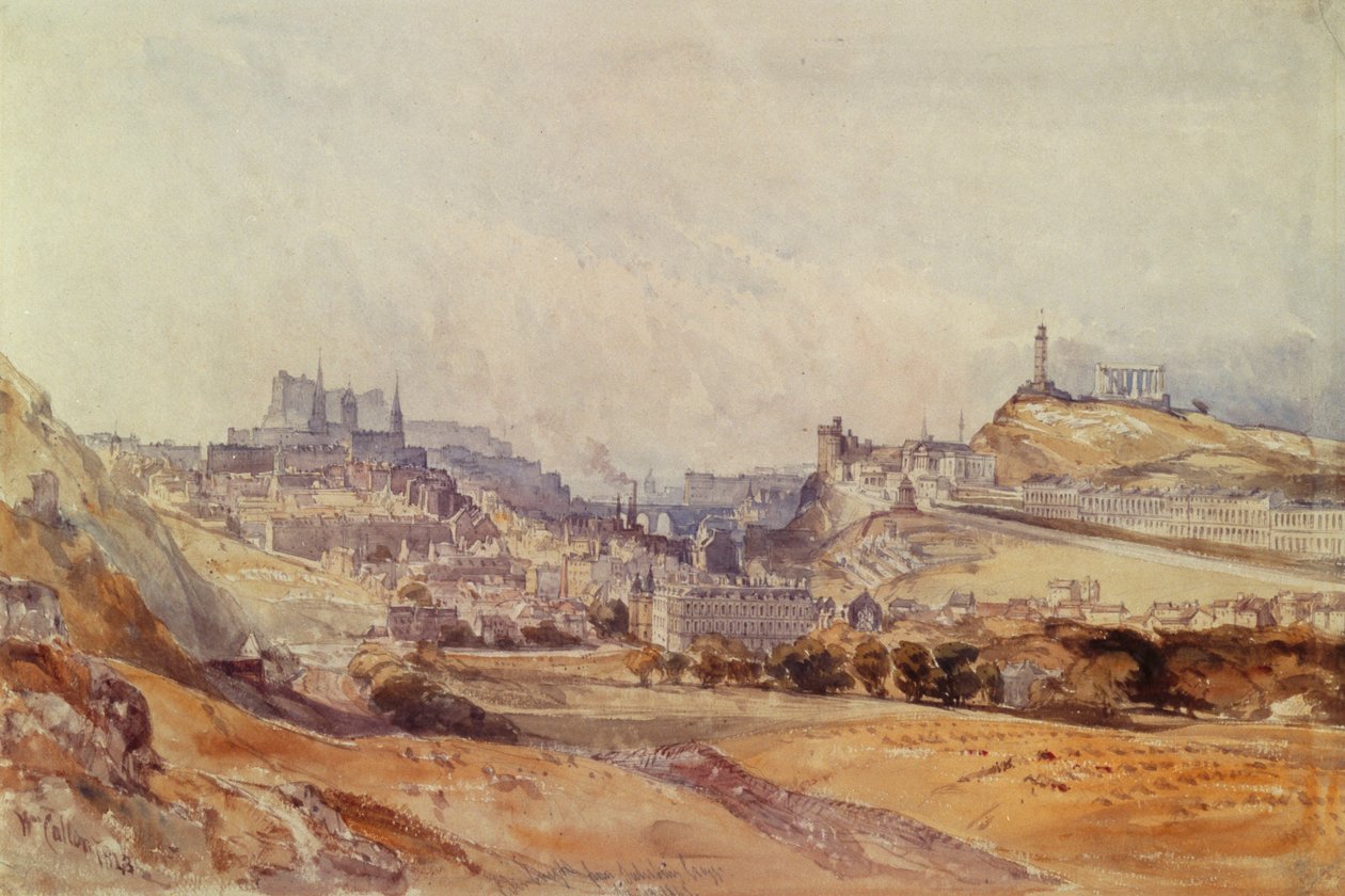 Edinburgh fra Salisbury Crags af William Callow