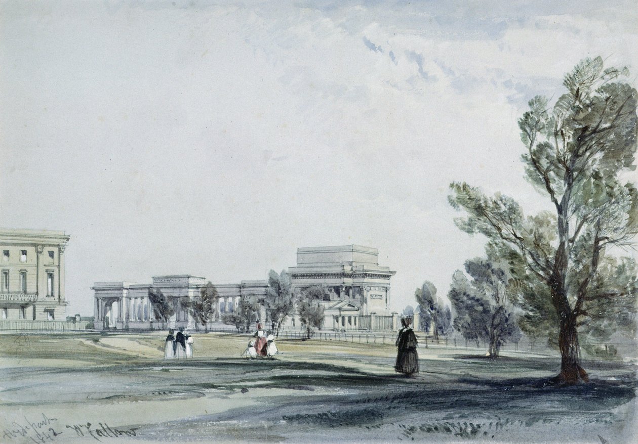 Indgang til Hyde Park ved Hyde Park Corner af William Callow