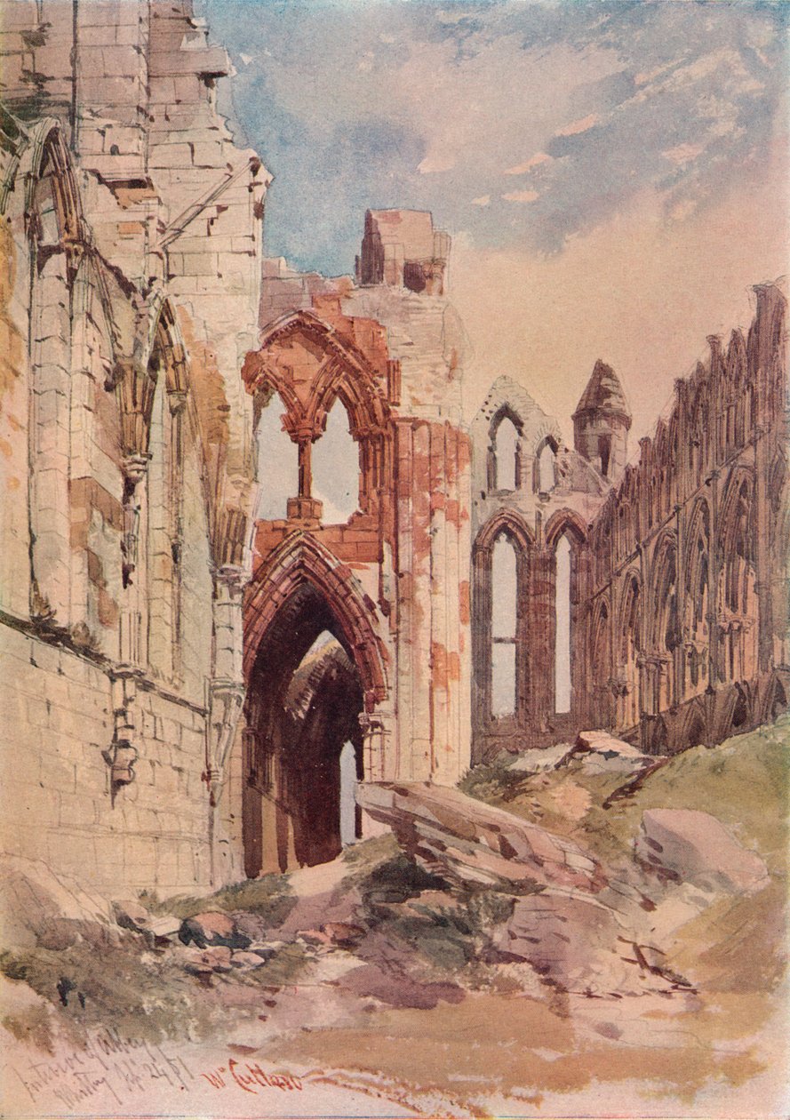Interiør af Whitby Abbey, c1915 af William Callow