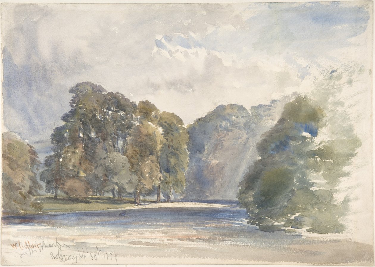 Ved Wharfe, Bolton Abbey af William Callow