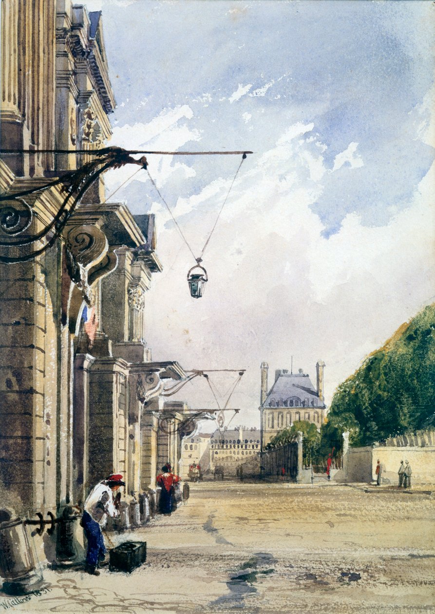 Rue de Rivoli, nær Tuilerierne, Paris, 1831 af William Callow