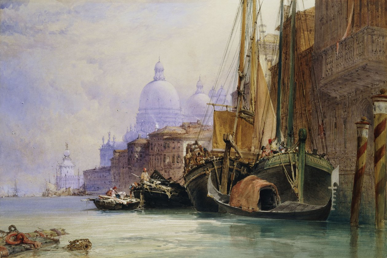 Santa Maria della Salute og Canal Grande, Venedig, af William Callow