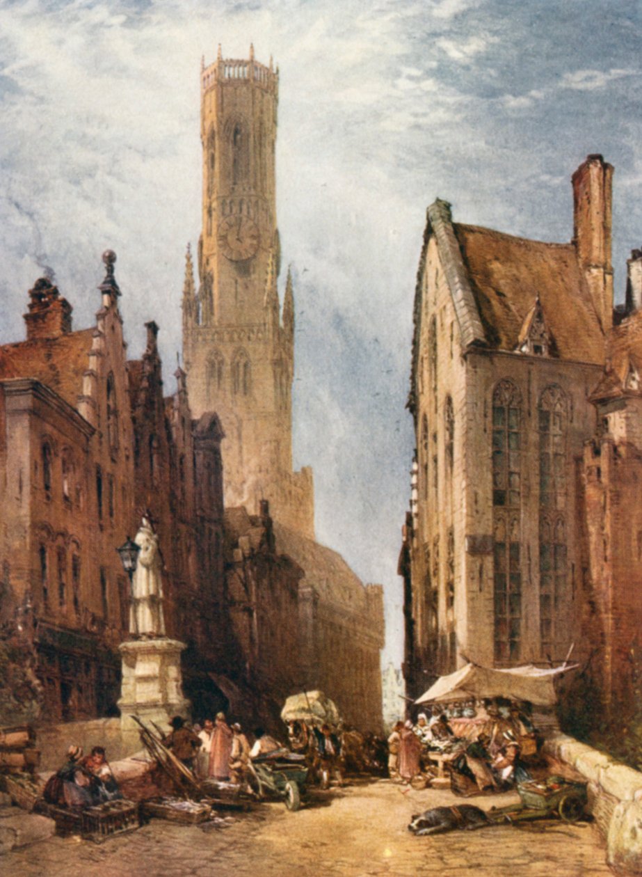 Klokketårnet i Brugge af William Callow