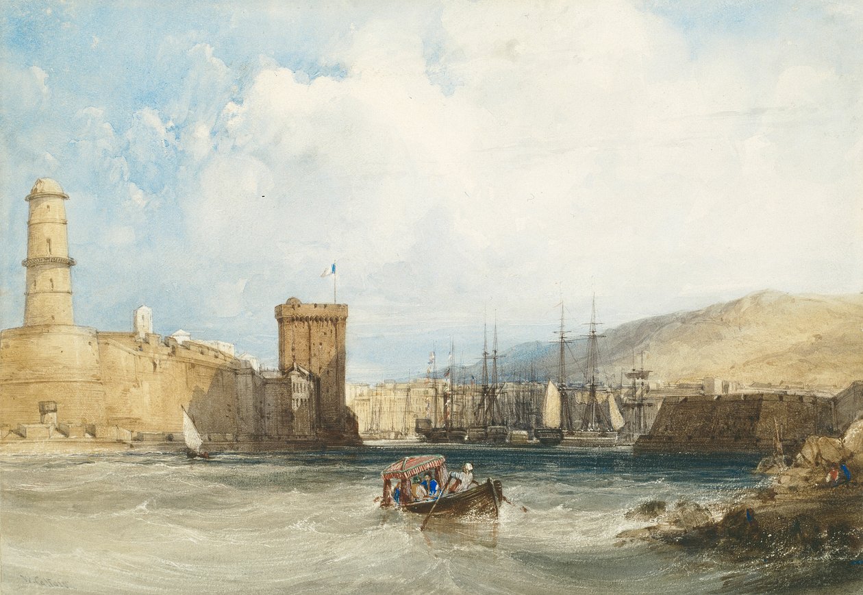 Indgangen til Marseilles havn af William Callow