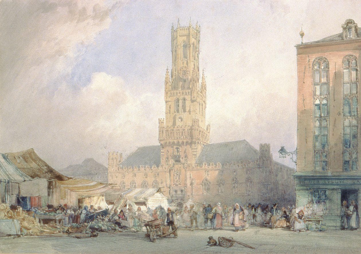 Rådhuset, Brügge af William Callow