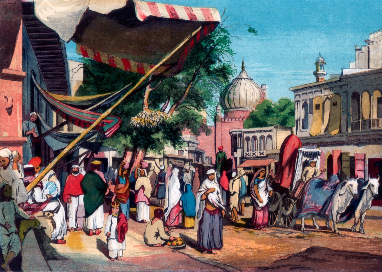 En gade på bagsiden af Jami Masjid, Delhi, Indien, 1857. af William Carpenter