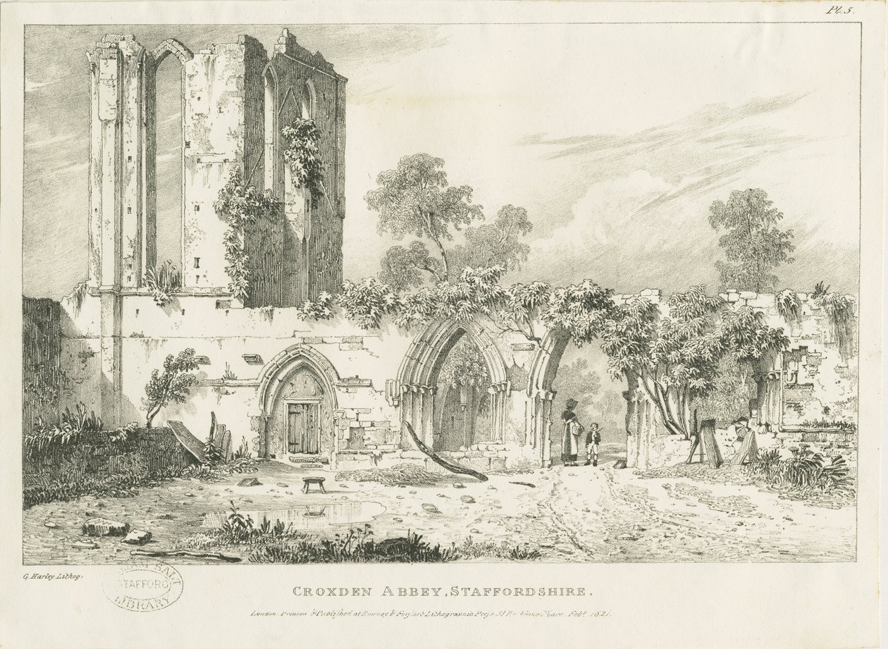 Croxden Abbey: kaiverrus, nd [1821] (painettu) af William Carter