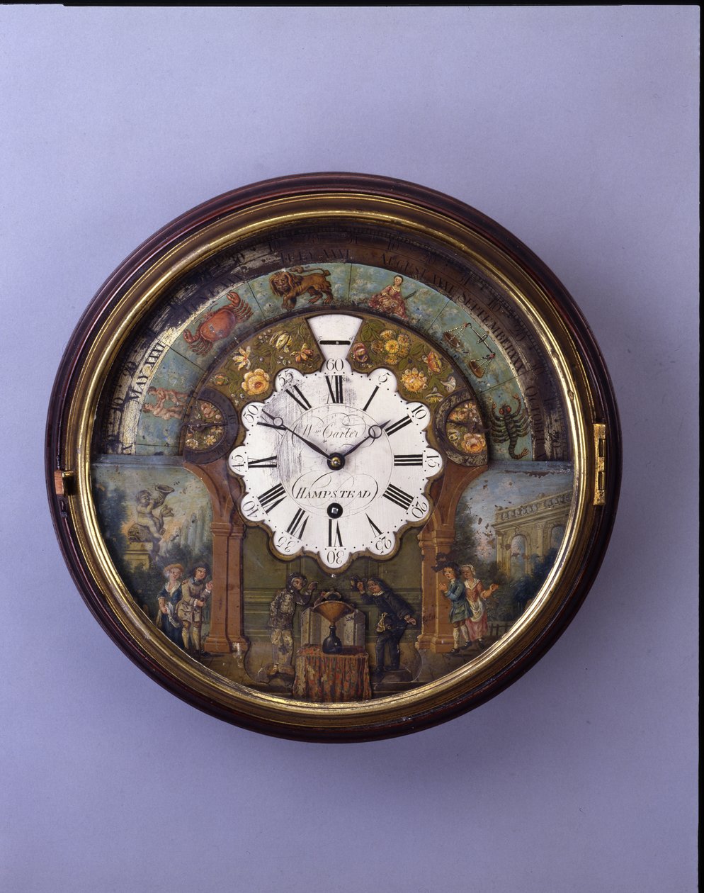 Urskive, slutningen af det 19. århundrede, urskive ca. 1770 (mahogni) af William Carter
