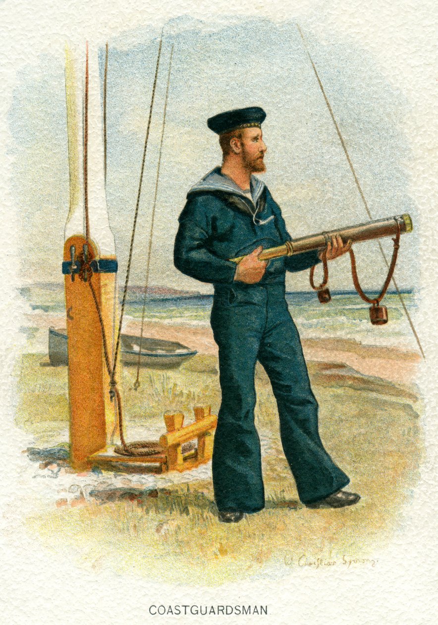 Britisk kystvagt, c1890-c1893 af William Christian Symons