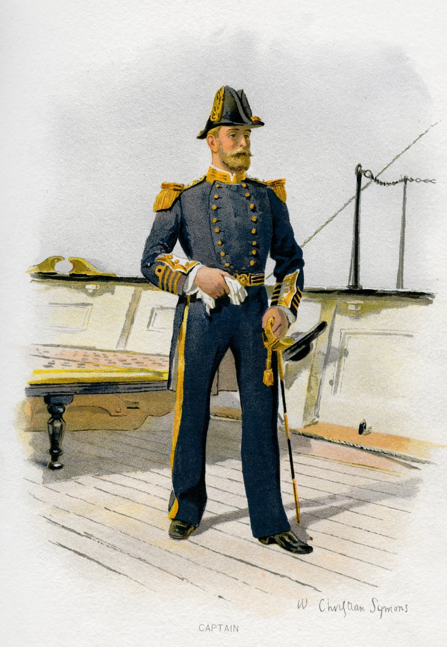 Royal Navy Captain, c1890-c1893. af William Christian Symons