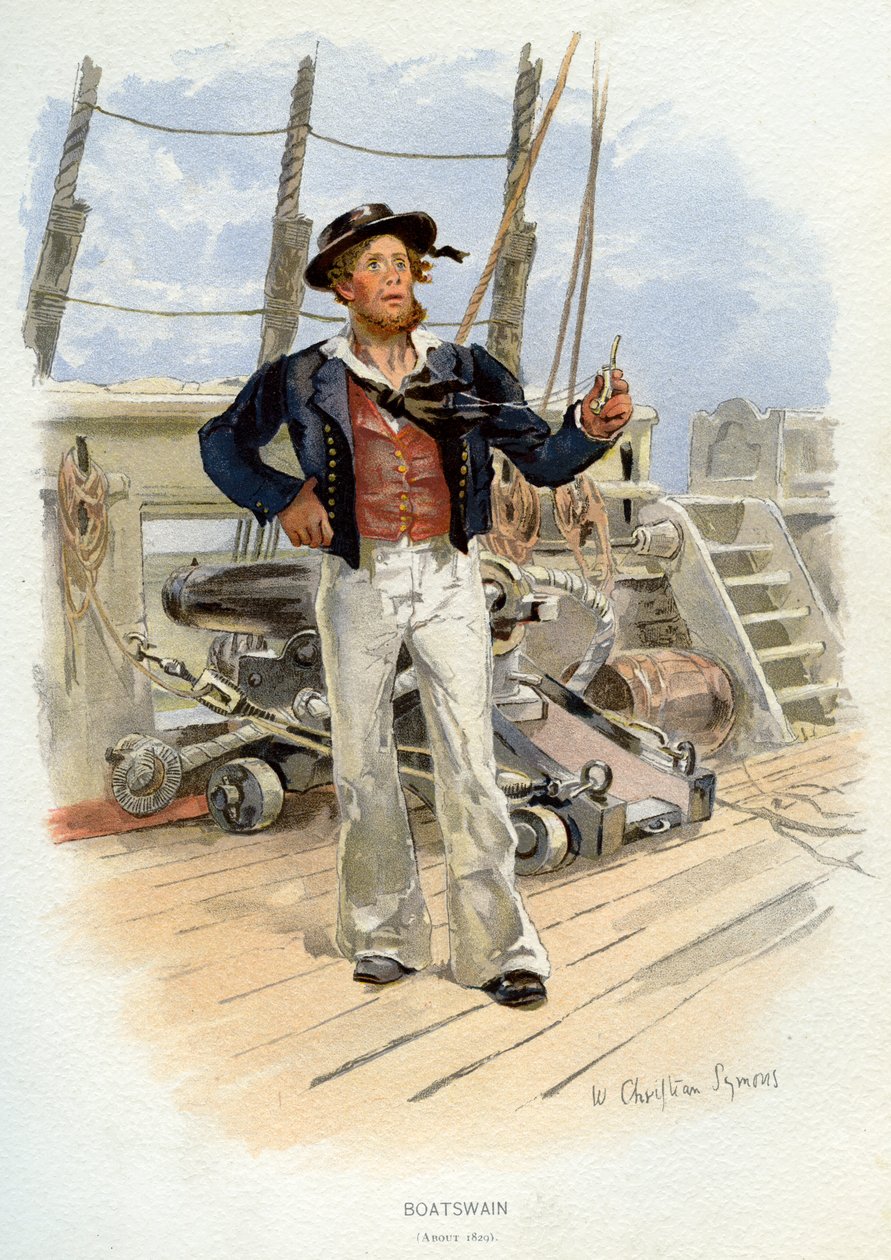 Royal Navy bådsmand, c1829 c1890-c1893 af William Christian Symons