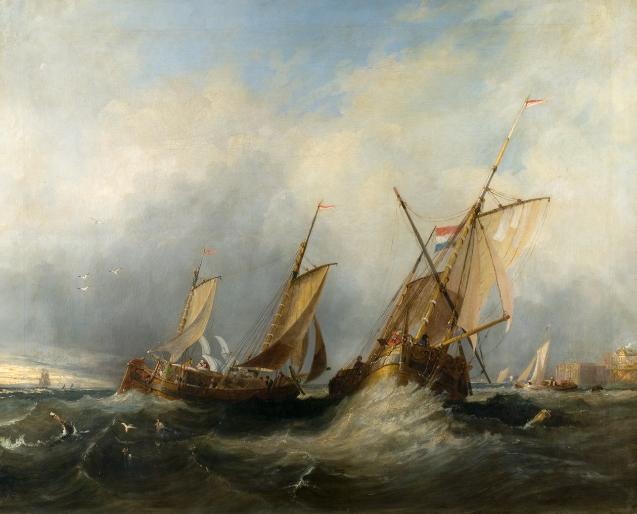 Hollandske skibsfartøjer, der tager slethvaren af William Clarkson (attr. to) Stanfield