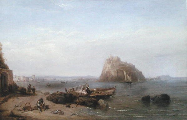 Udsigt over Ischia (olie på lærred) af Clarkson Frederick Stanfield