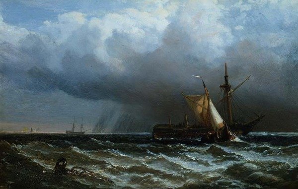 Efter stormen (olie på møllebræt) af Clarkson Frederick Stanfield