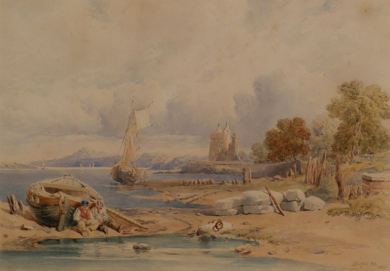 Barnbougle Castle nær Crammond on the Forth af Clarkson Frederick Stanfield