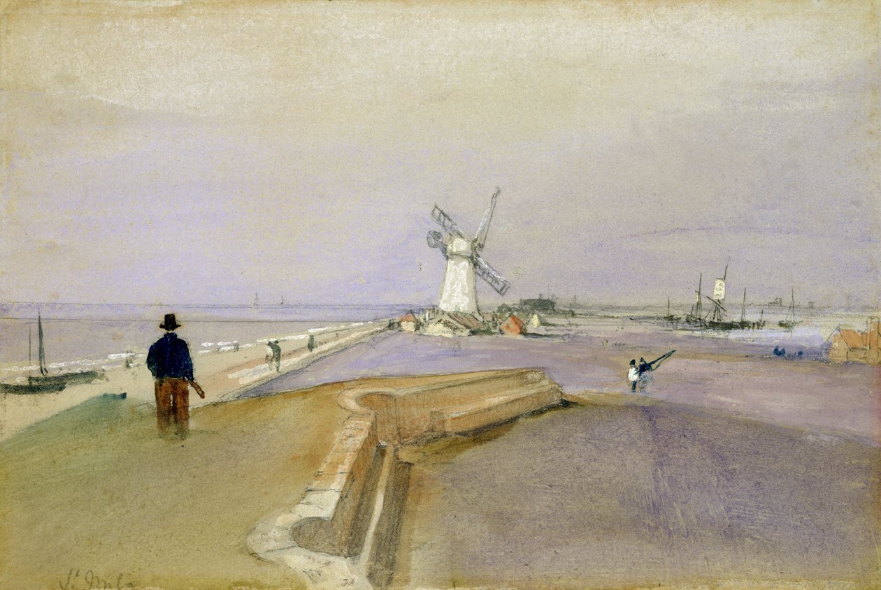St. Malo (grafit, akvarel og kropsfarve på papir) af Clarkson Frederick Stanfield