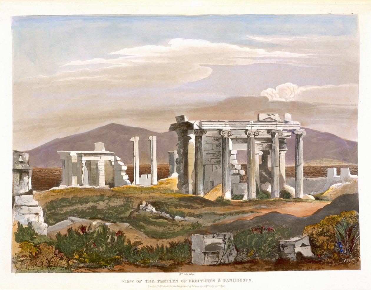 Udsigt over templerne for Erectheus og Pandrosus, Akropolis, fra 