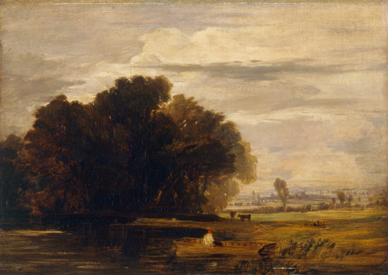 Dedham Ferry (olie på lærred) af William Collins