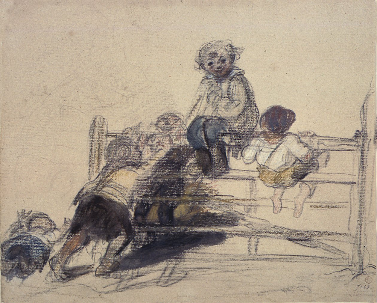 Skitse til Happy as a King, 1800-tallet (tegning) af William Collins