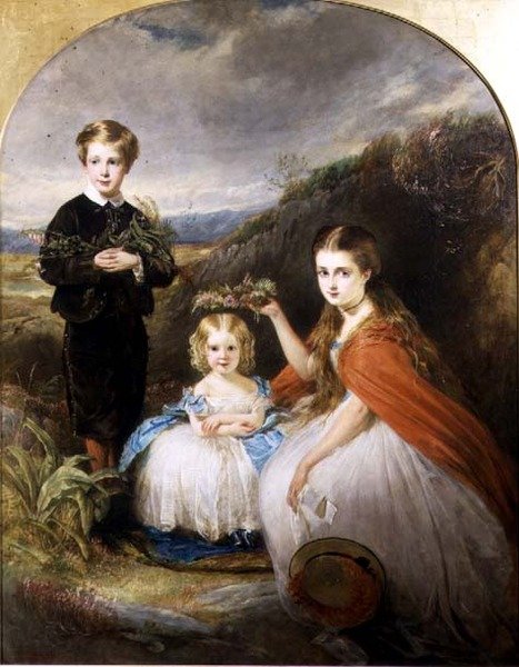 Portræt af Middleton-børnene: Billeder: Jessie Caroline (Colla) (f.1851), Alfred Harold (f.1857) og Alice Edith (f.1861) 1864 af William Crawford