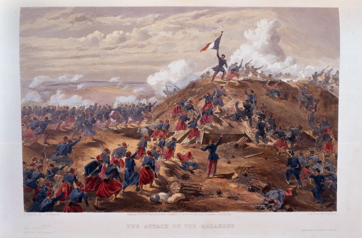 Attack on the Malakoff, indgraveret af Edmond Morin (1824-82) fra 