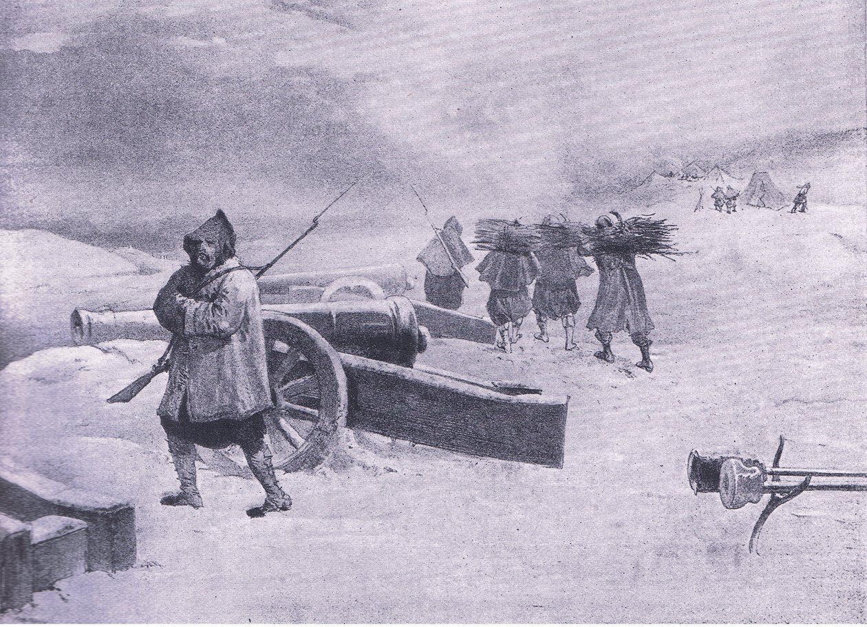 Sentinel of the Zouaves before Sevastopol, illustration fra British Battles on Land and Sea, 1915 af William Crimea Simpson