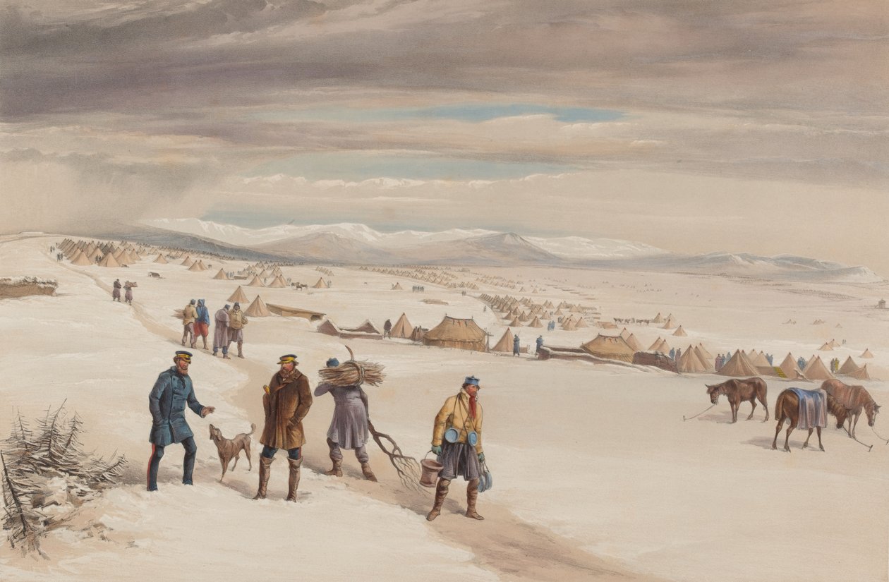 The Camp of the Second Division, looking East. January 1855dani af William Crimea Simpson