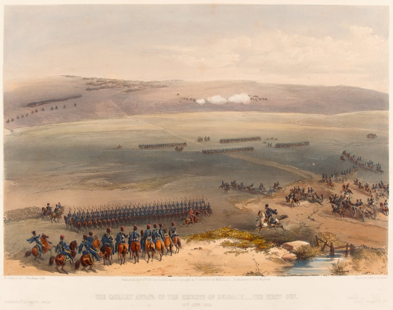 ?Kavaleri-affæren i Bulganaks højder - den første pistol. 19de Sep 1854?, 1855 af William Crimea Simpson
