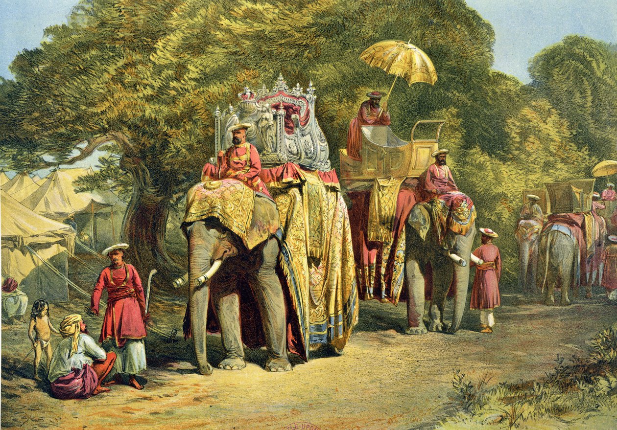 Generalguvernørens statshowdah, 1863 (chromolitho) af William Crimea Simpson