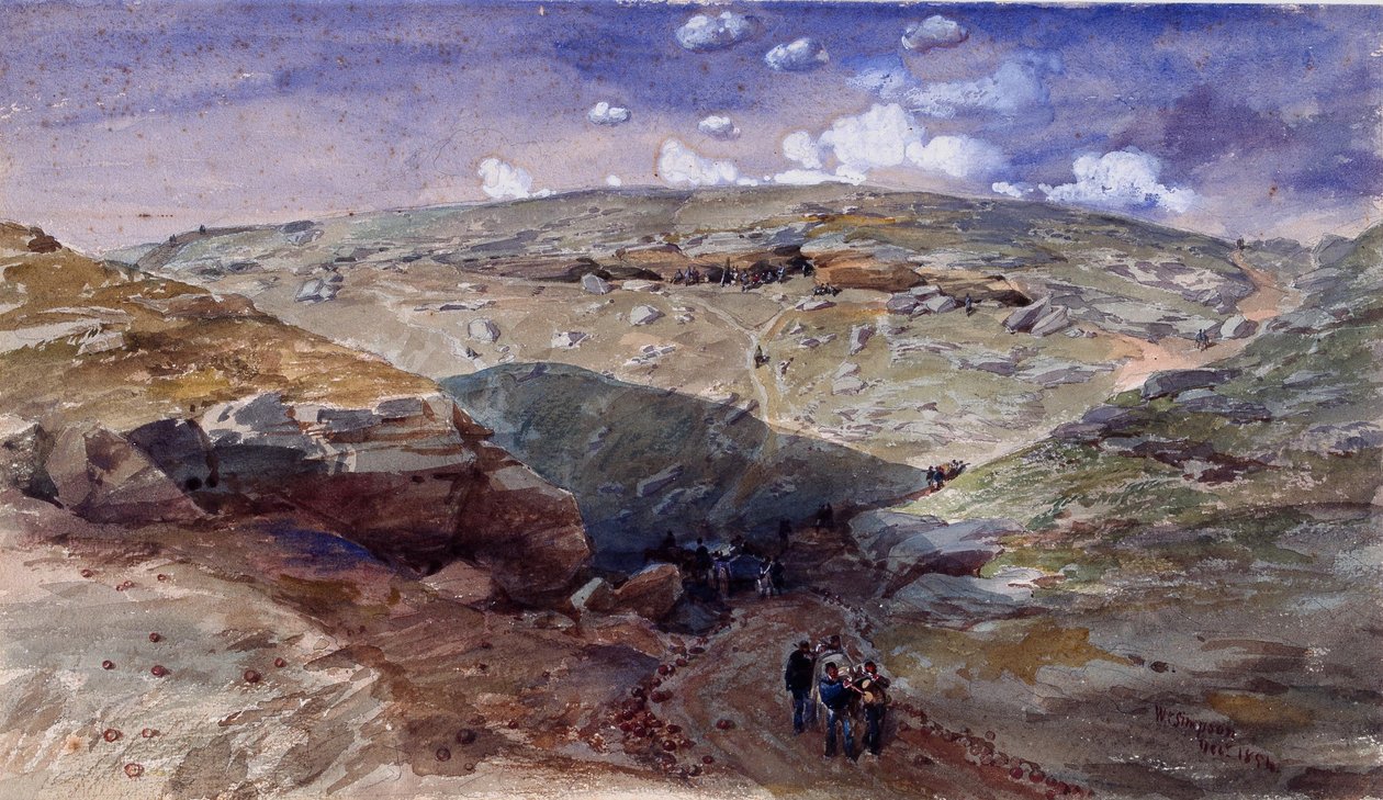 The Valley of the Shadow of Death, Caves in the Woronzoff Road, 1854 af William Crimea Simpson