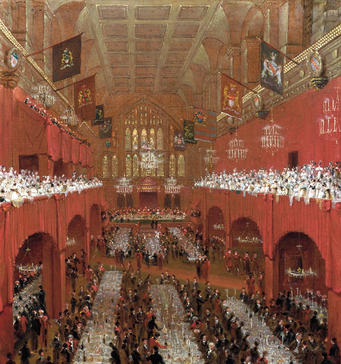 Banket i Guildhall, City of London, 1814. af William Daniell