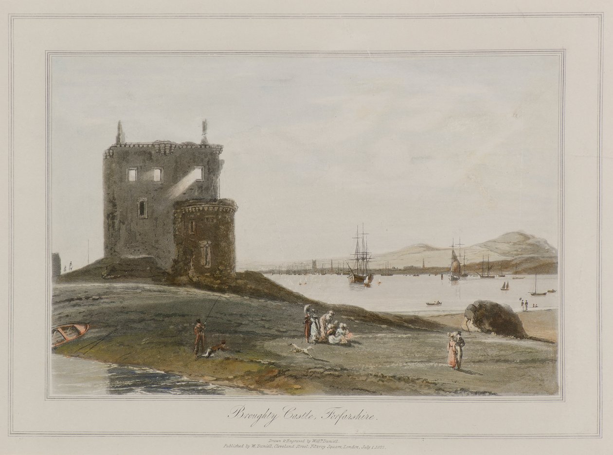 Broughty Castle, Forfarshire af William Daniell