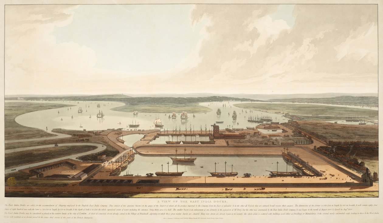 East India Docks af William Daniell