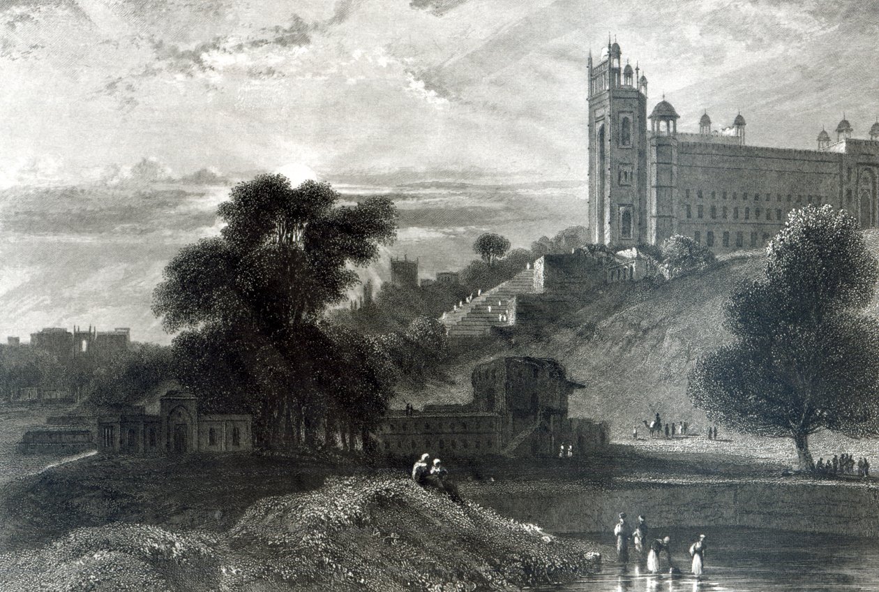 Fatehpur Sikri nær Agra, indgraveret af R. Brandard (gravering) af William Daniell
